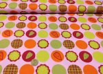 Annie cotton poplin pink fabric with Dots